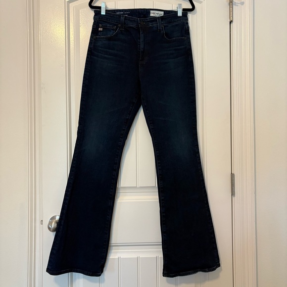 AG Adriano Goldschmied Farrah Boot High Rise Flare Dark Blue Wash Jeans 31 x 32 - Picture 1 of 8